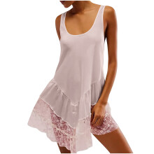 Women's Lace Flowy Mini Dress Y2k Sleevelss Backless Slip Dress Drop Waist Short Tunic Dress Lingerie Nightgown