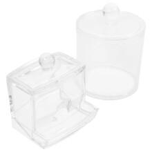 Boîte de rangement transparente pour outils de maquillage (2 pièces) 13 x 9,5 x 13 cm