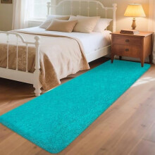Blue 2x8 Runner Rug – Non-Slip, Shaggy & Washable for Hallway, Living Room, Bedroom, Nursery – Compatible with Home Decor
