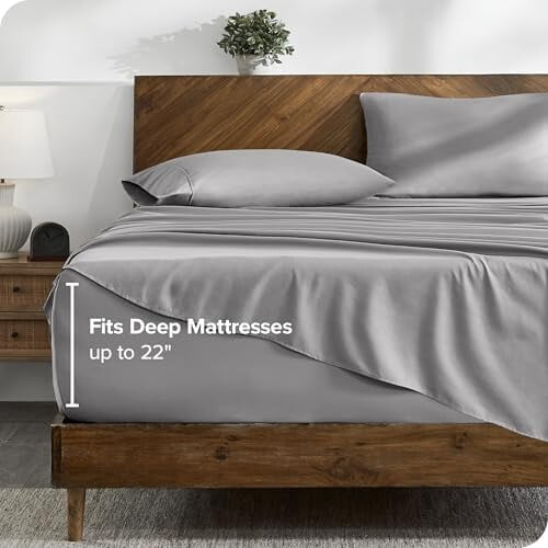 Twin Sheet Set, 22" Deep Pockets, Luxury1800Ultra-Soft Microfiber, 3-Pc (Light Grey) – Compatible with Twin Beds 2