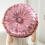 Rundes Samtkissen mit glänzendem Rand, 35 cm, Rosa 5