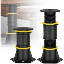 Bed Support Legs Adjustable 8.5-13 Inch Black Plastic 2 Pcs