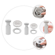 OUNONA 2-Pack Floor Sink Strainer Plugs for Kitchen and Bathroom Sinks, Grey Plastic, Ideal for Homeowners