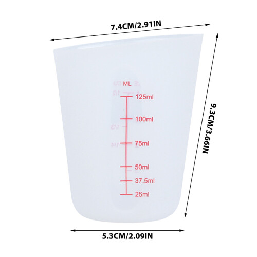 White Silicone Measuring Cup With 125Ml Size For High Heat Baking Includes One Cup 2