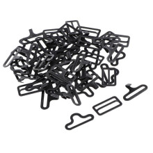 20 Sets Metal Adjustable Bow Tie Hardware Clip Set for Necktie Strap - Black