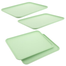 4 st återanvändbara plastlunchbricka för cafeteria och restaurang Grön rektangulär serveringsbricka för snabbmat Brickor för servering av mat