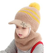 Wintermütze für Kinder, Kleinkinder und Babys, gestrickt, dick, warm, wärmeisolierend, winddicht, mit Ohrenklappen, Kapuze, ideal zum Skifahren,