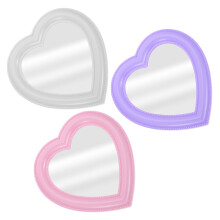 OUNONA Miroir cosmétique mural en forme de cœur, lot de 3