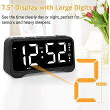 Réveil vibrant puissant JINYUN avec vibreur de lit, double alarme, veilleuse et batterie de secours – Convient aux gros dormeurs et aux personnes