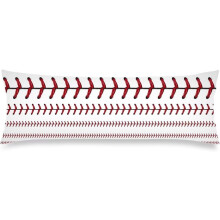 Housse de coussin de corps à thème sportif 20 x 54, lacets de baseball/softball blancs et rouges, fermeture éclair – Compatible avec les