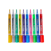 Feutres métalliques à contour fin, stylos à paillettes pour cartes de Noël, loisirs créatifs, scrapbooking – 10 couleurs, compatibles avec les