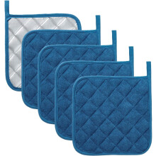 Maniques en coton lavables en machine, résistantes à la chaleur, lot de 5.