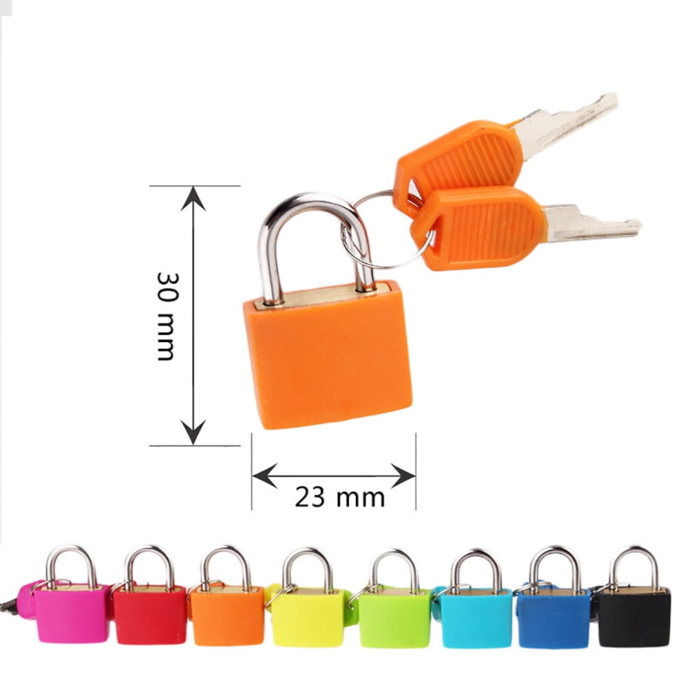 22Mm Small Colou Padlock Cabinet Drawer Diary Bookbag Mini Lock With 2 Keys Travel Luggage Suitcase Padlock 1Pcs(22Mm ),Orange 9425574911360