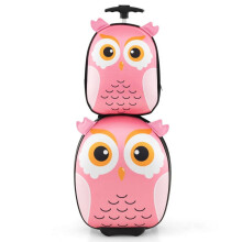 16” Kids 2-Piece Hard Shell Luggage Set, Colorful Animal, Multicolor