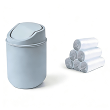 Mini-Mülleimer mit Schwingdeckel und 100 Müllbeuteln