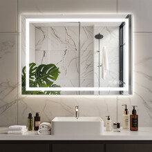 Miroir de salle de bain LED antibuée EDX 24 x 32 pouces blanc