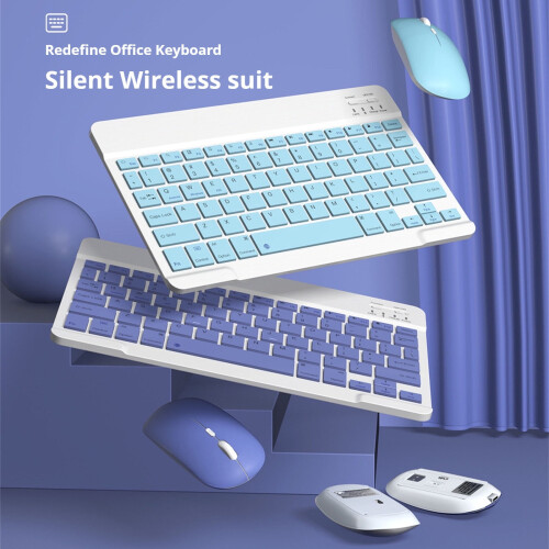 Portable Bluetooth Keyboard & Mouse Set for Travel – Silent Click, Compatible with Mobile Devices 2
