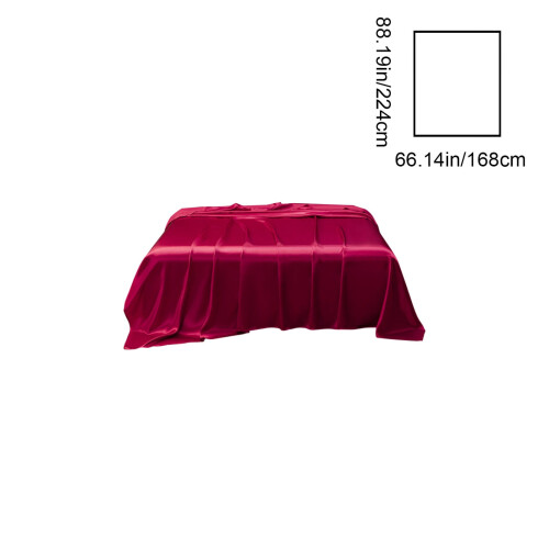 Drap plat en satin bordeaux 168 x 224 cm 2