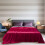 Drap plat en satin bordeaux 168 x 224 cm 5