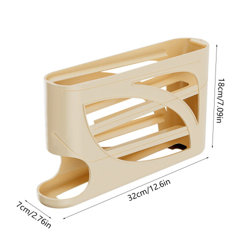 Automatic Rolling Egg Storage Box, Refrigerator Side Door Organizer with Smart Slide System, Multi-Layer Plastic Egg Holder – 12.6x7.09x2.76", 2