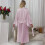 Women's satin robe long sleeve pink S-L 4