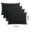 Ensemble de 4 taies d'oreiller en microfibre brossée, noir, format Queen 4