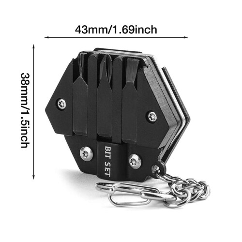 Multitool Card Keychain Screwdriver Set – Hexagonal Foldable Kit Compatible with Everyday Use & Gifts 2