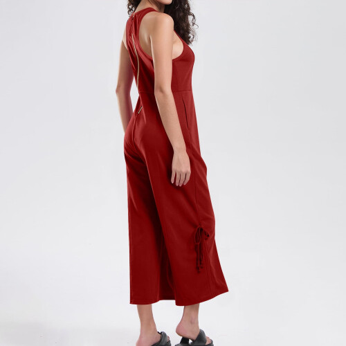 Damen-Sommer-Overall aus Polyester – Kurzarm, Taschen 2