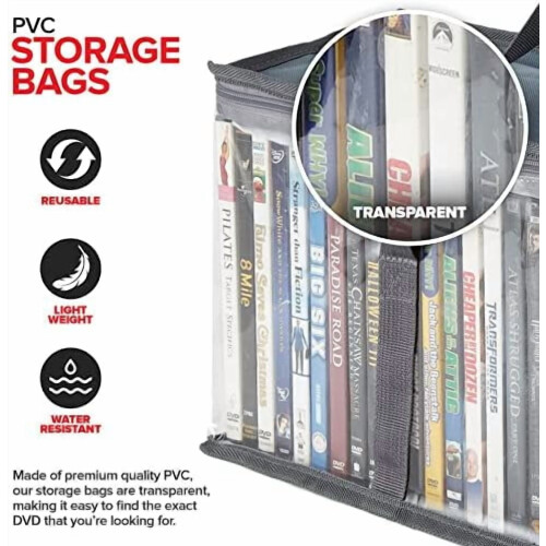 Τσάντες αποθήκευσης DVD (Σετ 2 τεμαχίων) – Διαφανής πλαστική θήκη οργάνωσης μέσων 2