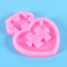 Love Puzzle Resin Casting Mold Heart Puzzle Pendant Keychain Silicone Mold Jigsaw Puzzle Epoxy Resin DIY Tools