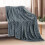 King Size Fleece Blanket 90x108 Inch Grey Blue 3