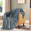 King Size Fleece Blanket 90x108 Inch Grey Blue 4
