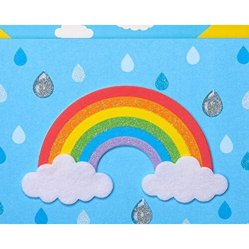 Blank Cards with Envelopes, Rainbow with Glitter (8-Count) 2