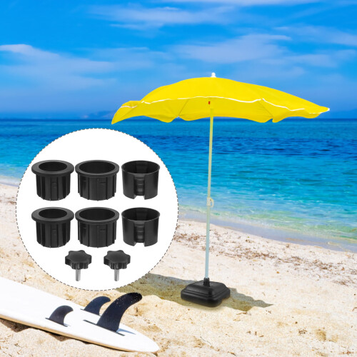 Supporto per ombrellone da esterno con viti e base per patio, giardino, veranda e per sostenere ombrelloni. 2