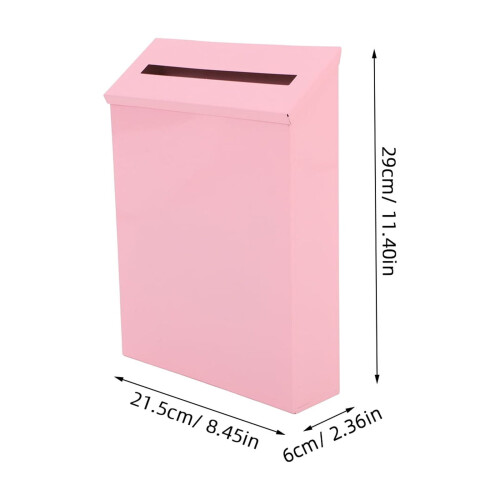 NICEXMAS Iron Ballot Box Mailbox Pink 1 Piece 1