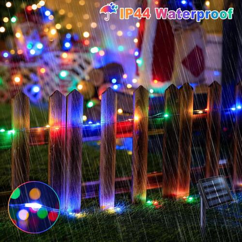 2-Pack 33FT Solar String Lights, 100 LED Multi-Colored, 8 Modes, Waterproof, Compatible with Outdoor Yard/Patio/Tree/Garden Decor 2