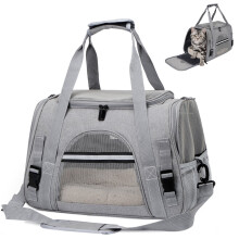 Pet Carrier, Foldable Travel Pet Bag for Cats, Dogs, Puppies, and Small Animals Travel, Gray