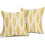 Yellow Boho Linen Pillow Covers 16x16 in (2 Pack) 2