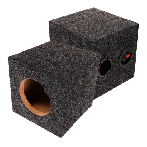 1 Pair DIY Accessory Subwoofer Box for Car Black Wood