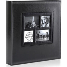 Photo Album for 4x6 Pictures – Extra Large 500-Pocket Album for Horizontal & Vertical Photos, Family or Wedding Memory Book – Black