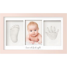 Baby Hand and Footprint Kit - Clay Handprint Keepsake Frame, Newborn Nursery Picture Frame, Personalized New Mom Gifts for Baby Shower & Registry