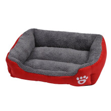 Dog Bed Mat for Small, Medium, Large and Extra Large Dog/Cats, Soft Plush Winter Warm Rectangle Pet Sofa, Pet Cuddler Washable Non-Slip Bottom, Red L