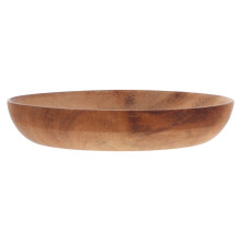 Worgeous Wood Flat Bottom Bowl Japanese Style Wooden Serving Bowl Wood Fruit Bowl for Rice and Appetizers for Kitchen and Home Decor