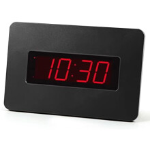 Digital Wall Clock Battery Operated with LED Display, Wall Clock with Backlight, Table-top, Alarm, Brightness Adjustable,12/24Hr Black
