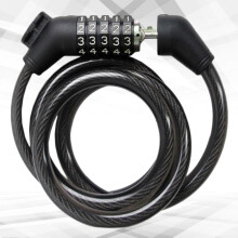 Compact Bike Combination Lock 1Pcs Black PVC ABS Steel Wire Chain for Scooter 120.00X0.47X0.47In