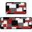 Modern Kitchen Runner Rugs, Red Black White Patterns, 17" x 30" + 17" x 48", (2 Count) 1