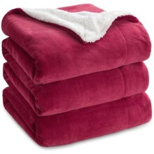GentleSoft Sherpa Fleece Blanket King Size 108x90", Thick Warm Red Winter Throw for Women & Girls – Compatible with Cozy Bedrooms
