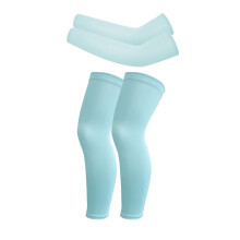WBQ 2-Pair Kids Arm & Leg Sleeves for Basketball, Football, Cycling—UV Protection, Non-Slip, Ages 4-14, Compatible with Kids Sports