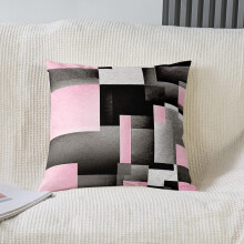 Housses de coussin d'extérieur réversibles géométriques 50 x 50 cm, motif à carreaux Buffalo rose/gris/noir, ensemble de 4 housses de coussin