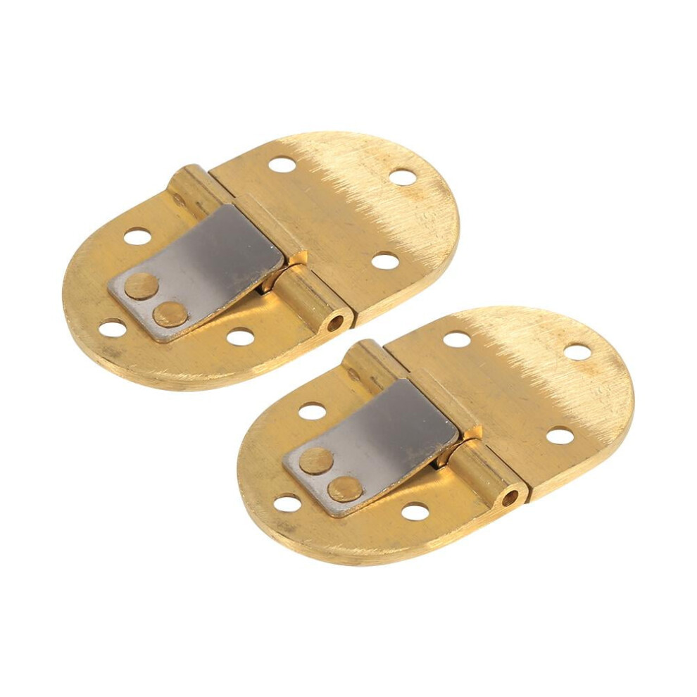 2Pcs Brass Butler Tray Hinge Round Edge 2-1/2"X1-1/2" With Screws Folding Flap, Cabinet Hinges,Hinge 9338982312806